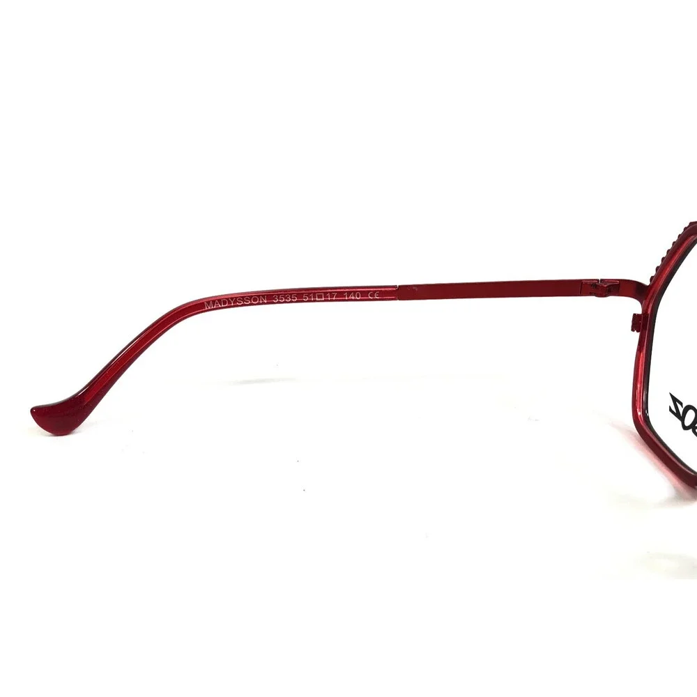 BOZ by J.F. Rey Eyeglasses Frames MADYSSON 3535 Shiny Red Hexagonal 51-17-140